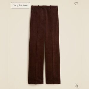 J.Crew‎ Wide Leg Trousers in Stretchy Cordoruy. Brown Pants. Size 4. NWT